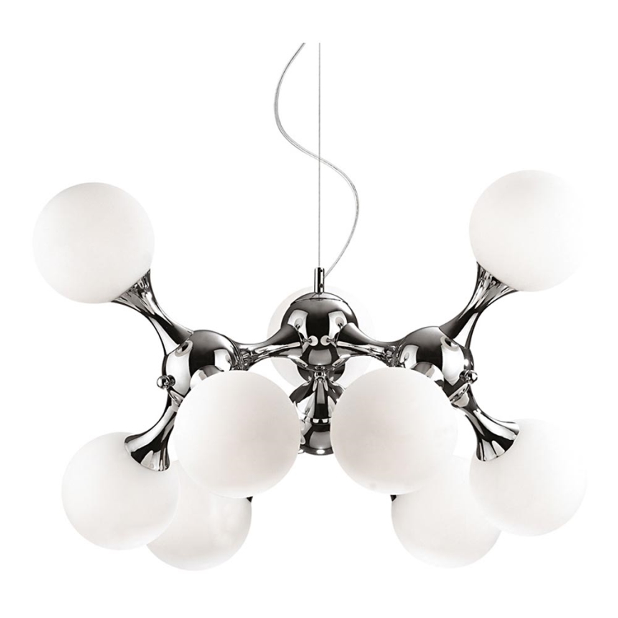 Ideal Lux - Luster na sajli NODI 9xE14/40W/230V sjajni krom/bela