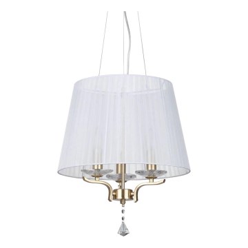 Ideal Lux - Luster na sajli PEGASO 3xE14/28W/230V pr. 40 cm zlatna/bela