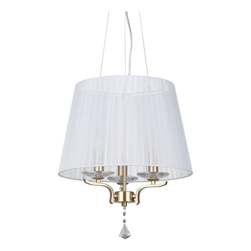 Ideal Lux - Luster na sajli PEGASO 3xE14/28W/230V pr. 40 cm zlatna/bela