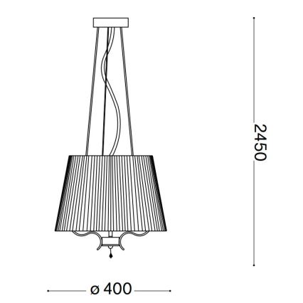 Ideal Lux - Luster na sajli PEGASO 3xE14/28W/230V pr. 40 cm zlatna/bela