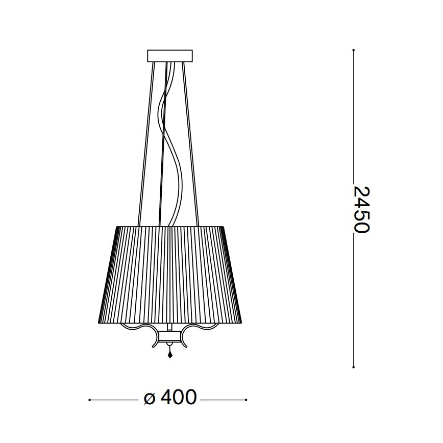 Ideal Lux - Luster na sajli PEGASO 3xE14/28W/230V pr. 40 cm zlatna/bela