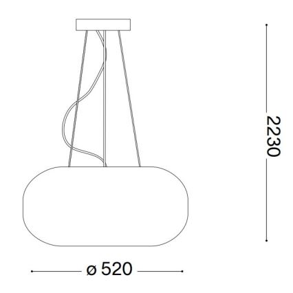 Ideal Lux - Luster na sajli ULISSE 3xE27/60W/230V pr. 52 cm bela