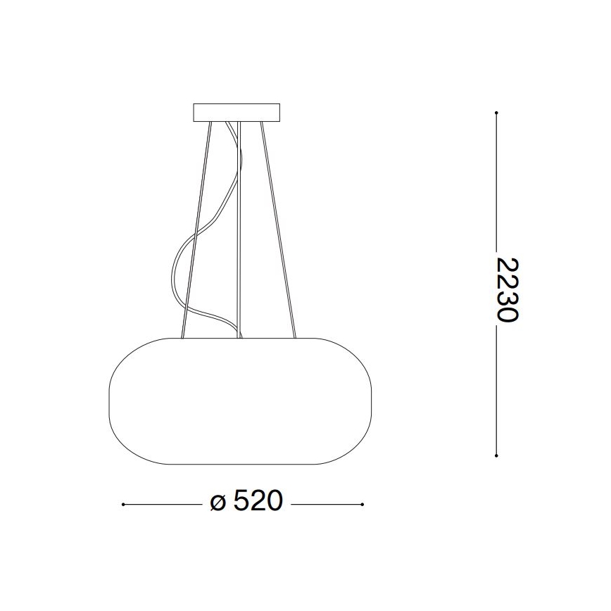 Ideal Lux - Luster na sajli ULISSE 3xE27/60W/230V pr. 52 cm bela