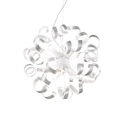 Ideal Lux - Luster na sajli VORTEX 6xE14/40W/230V pr. 53 cm srebrno/patina