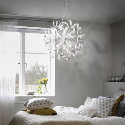 Ideal Lux - Luster na sajli VORTEX 6xE14/40W/230V pr. 53 cm srebrno/patina