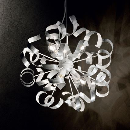 Ideal Lux - Luster na sajli VORTEX 6xE14/40W/230V pr. 53 cm srebrno/patina