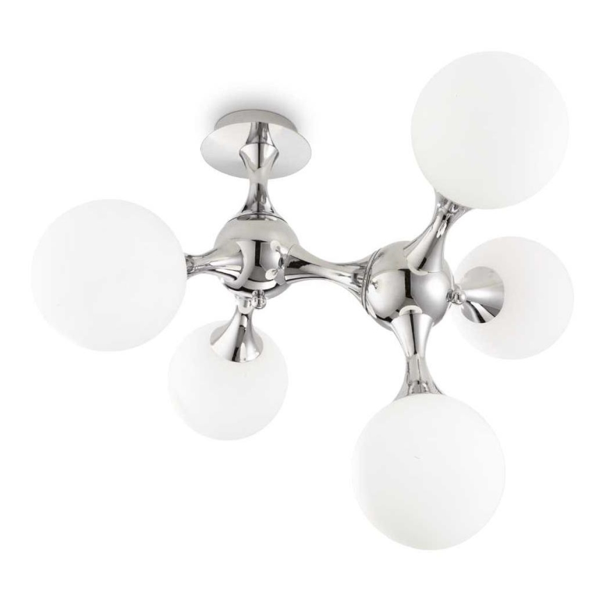 Ideal Lux - Plafonjera NODI 5xE14/28W/230V sjajni krom/bela