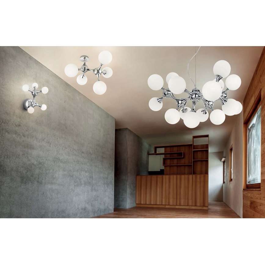 Ideal Lux - Plafonjera NODI 5xE14/28W/230V sjajni krom/bela