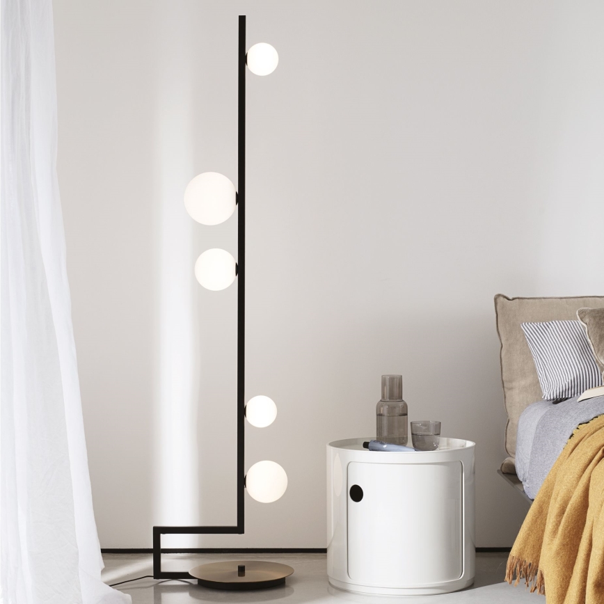 Ideal Lux - Podna LED lampa BIRDS 5xG9/3W/230V crno