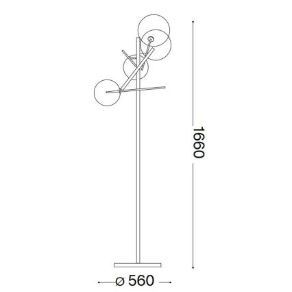 Ideal Lux - Podna LED lampa EQUINOXE 4xG4/2W/230V sjajni krom/prozirna
