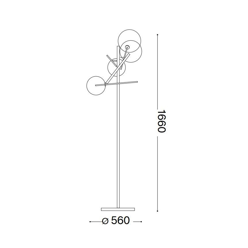 Ideal Lux - Podna LED lampa EQUINOXE 4xG4/2W/230V sjajni krom/prozirna