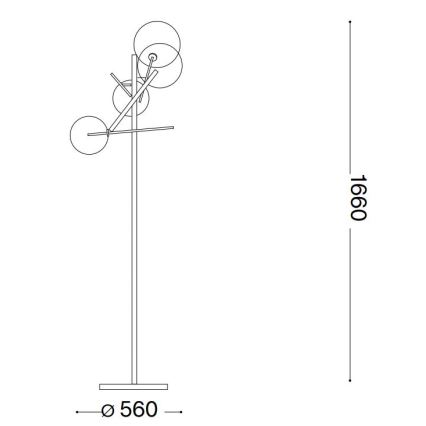 Ideal Lux - Podna LED lampa EQUINOXE 4xG4/2W/230V mesing/dimno