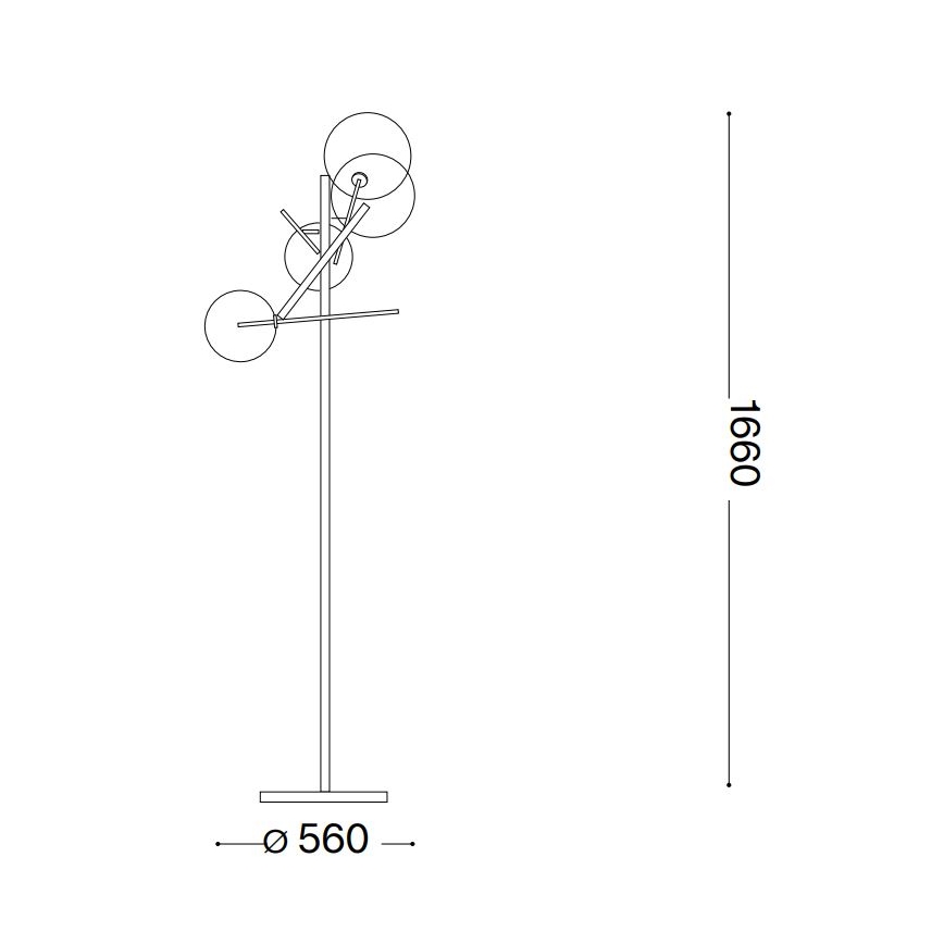 Ideal Lux - Podna LED lampa EQUINOXE 4xG4/2W/230V mesing/dimno
