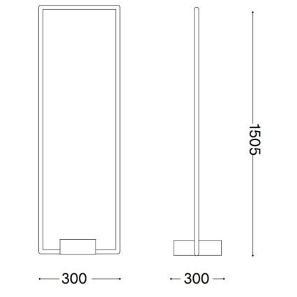Ideal Lux - Podna LED lampa FRAME LED/30W/230V crno