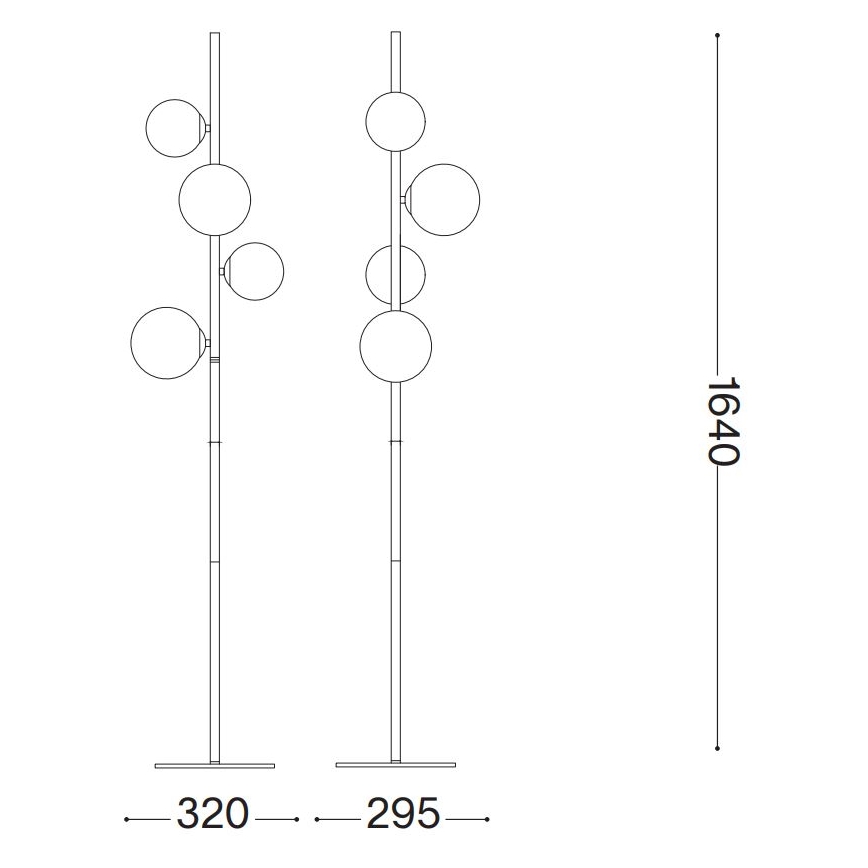 Ideal Lux - Podna LED lampa PERLAGE 4xG9/3W/230V crno
