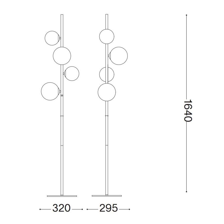Ideal Lux - Podna LED lampa PERLAGE 4xG9/3W/230V zlatna/dimno