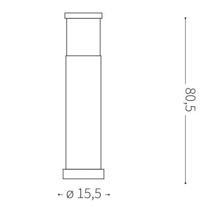 Ideal Lux - Spoljašnja lampa 1xE27/42W/230V 80 cm IP44 antracit