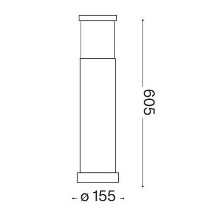 Ideal Lux - Spoljašnja lampa TRONCO 1xE27/42W/230V 60,5 cm IP65 braon