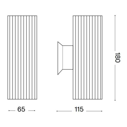 Ideal Lux - Spoljašnja zidna lampa BASE 2xGU10/28W/230V IP44 crno