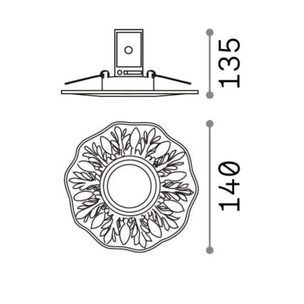 Ideal Lux - Ugradbena lampa 1xGU10/50W/230V zlatna