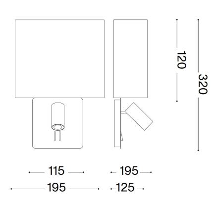 Ideal Lux - Zamenski abažur za zidnu lampu GEA bež
