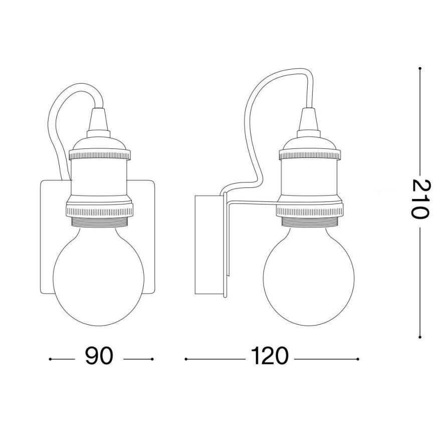 Ideal Lux - Zidna lampa FRIDA 1xE27/60W/230V bakreno