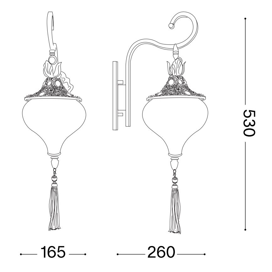 Ideal Lux - Zidna lampa HAREM 1xE27/42W/230V mesing