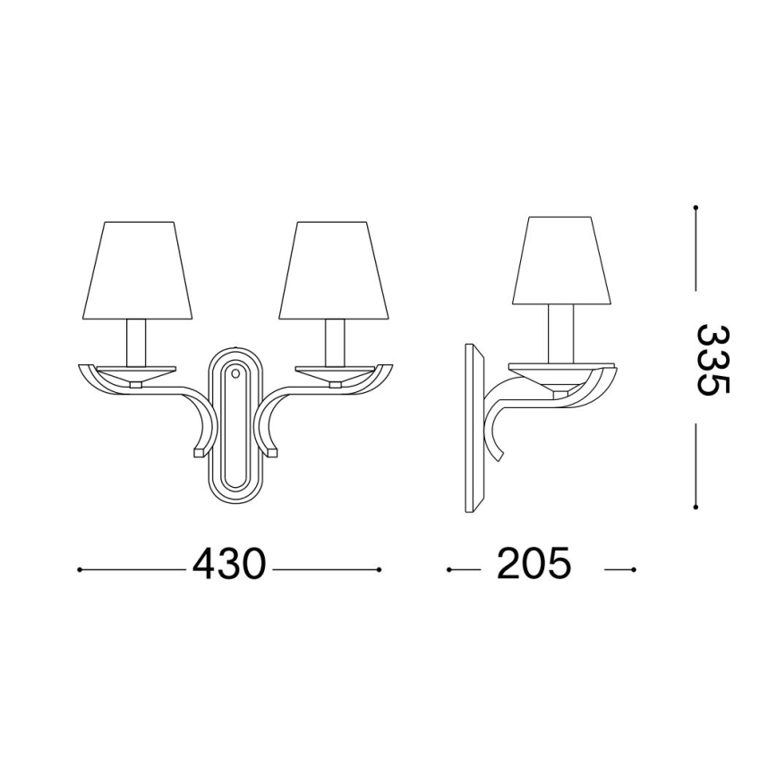 Ideal Lux - Zidna lampa PEGASO 2xE14/28W/230V zlatna