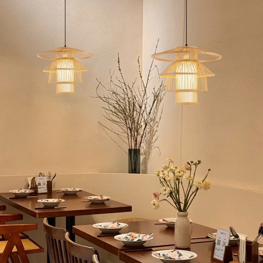 Luster na sajli PINCHOS 1xE27/40W/230V pr. 50 cm bambus