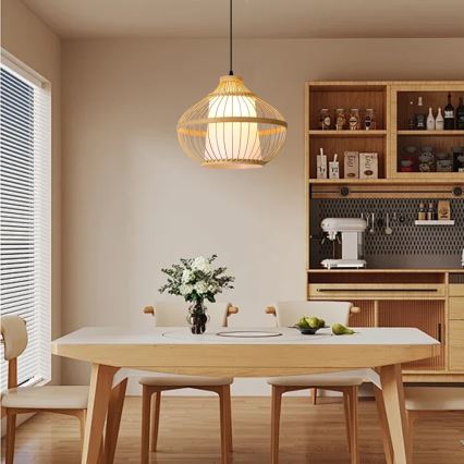 Luster na sajli PINCHOS 1xE27/40W/230V pr. 40 cm bambus