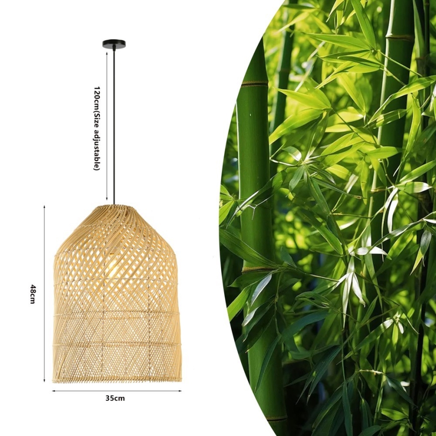Luster na sajli PELO 1xE27/40W/230V pr. 35 cm ratan