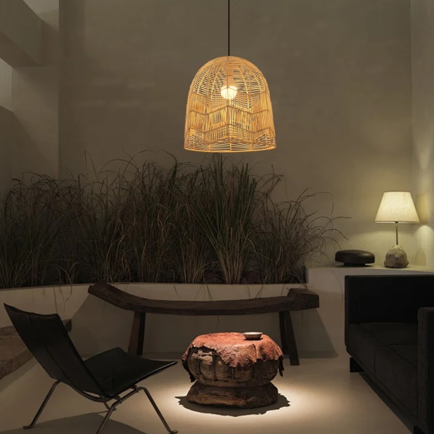 Luster na sajli PELO 1xE27/40W/230V pr. 40 cm ratan