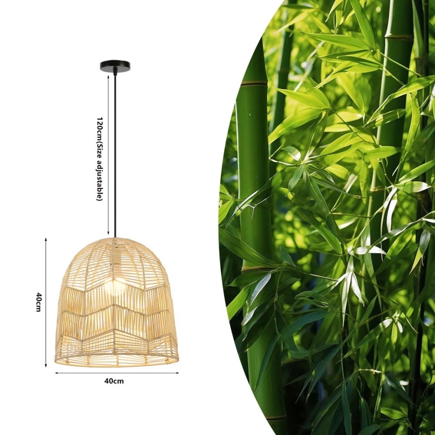 Luster na sajli PELO 1xE27/40W/230V pr. 40 cm ratan