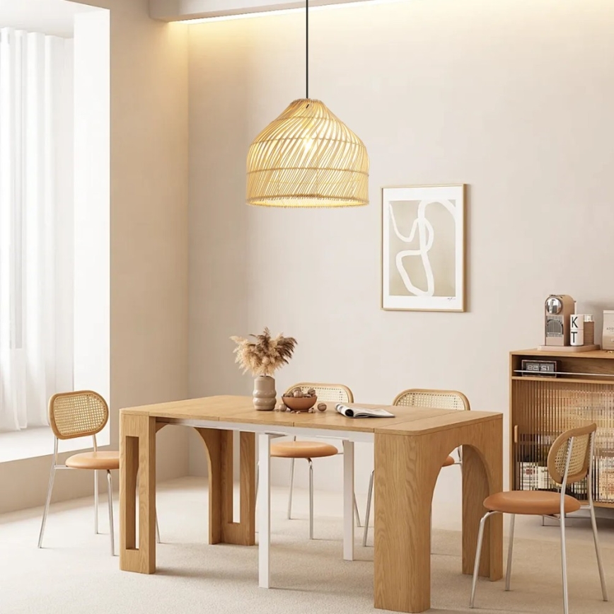 Luster na sajli PELO 1xE27/40W/230V pr. 40 cm ratan