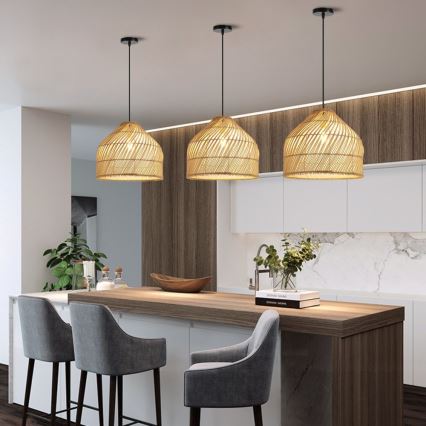 Luster na sajli PELO 1xE27/40W/230V pr. 40 cm ratan
