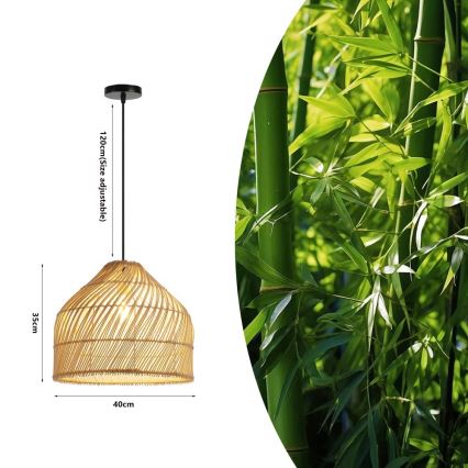 Luster na sajli PELO 1xE27/40W/230V pr. 40 cm ratan