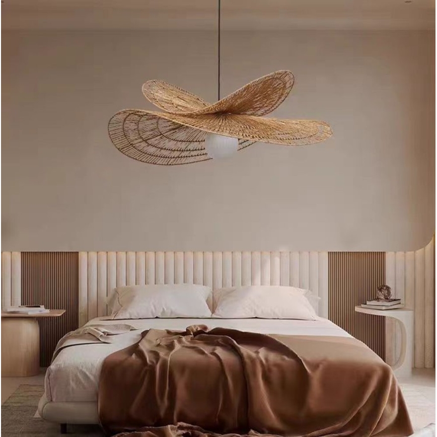Luster na sajli MARIPOSA 1xE27/40W/230V pr. 80 cm juta