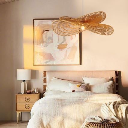 Luster na sajli MARIPOSA 1xE27/40W/230V pr. 80 cm juta
