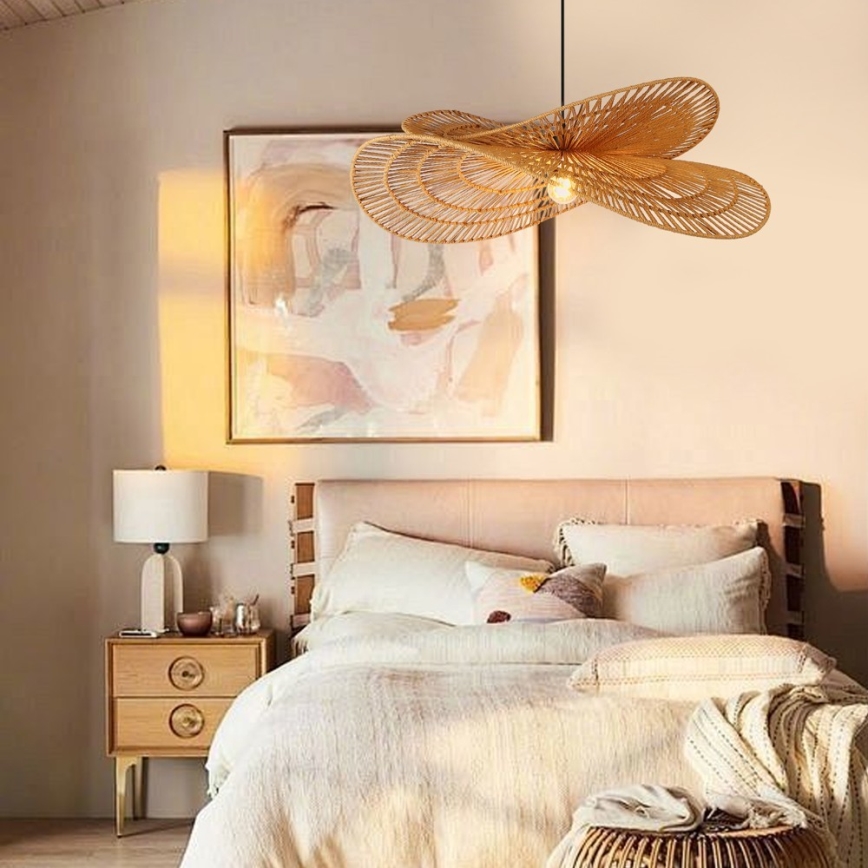 Luster na sajli MARIPOSA 1xE27/40W/230V pr. 80 cm juta