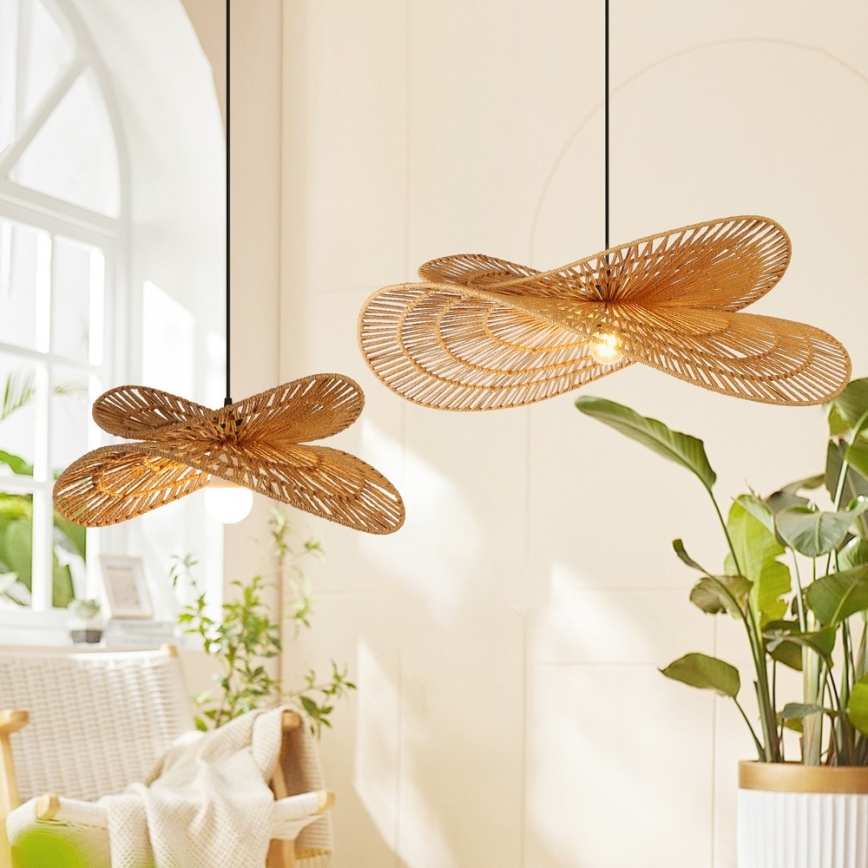 Luster na sajli MARIPOSA 1xE27/40W/230V pr. 80 cm juta