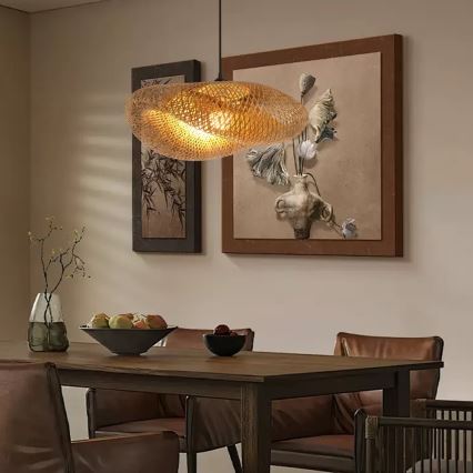 Luster na sajli HILO 1xE27/40W/230V pr. 60 cm bambus