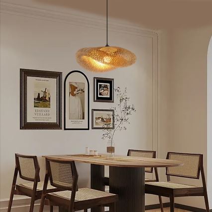 Luster na sajli HILO 1xE27/40W/230V pr. 60 cm bambus
