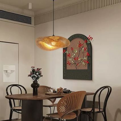 Luster na sajli HILO 1xE27/40W/230V pr. 60 cm bambus
