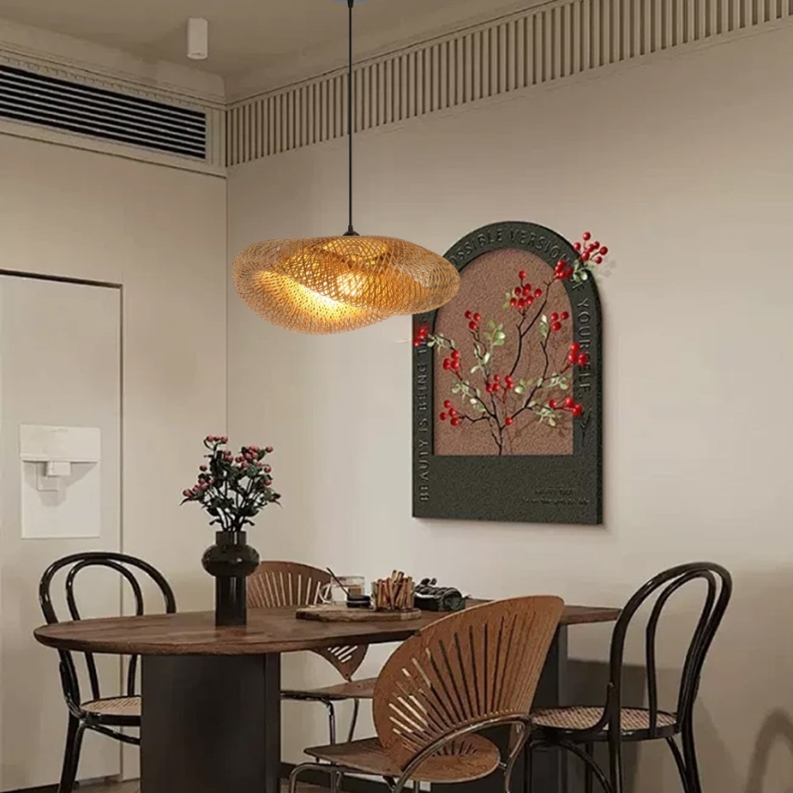 Luster na sajli HILO 1xE27/40W/230V pr. 60 cm bambus