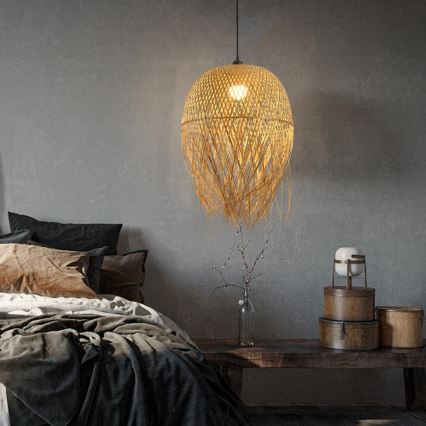 Luster na sajli HILO 1xE27/40W/230V pr. 45 cm bambus