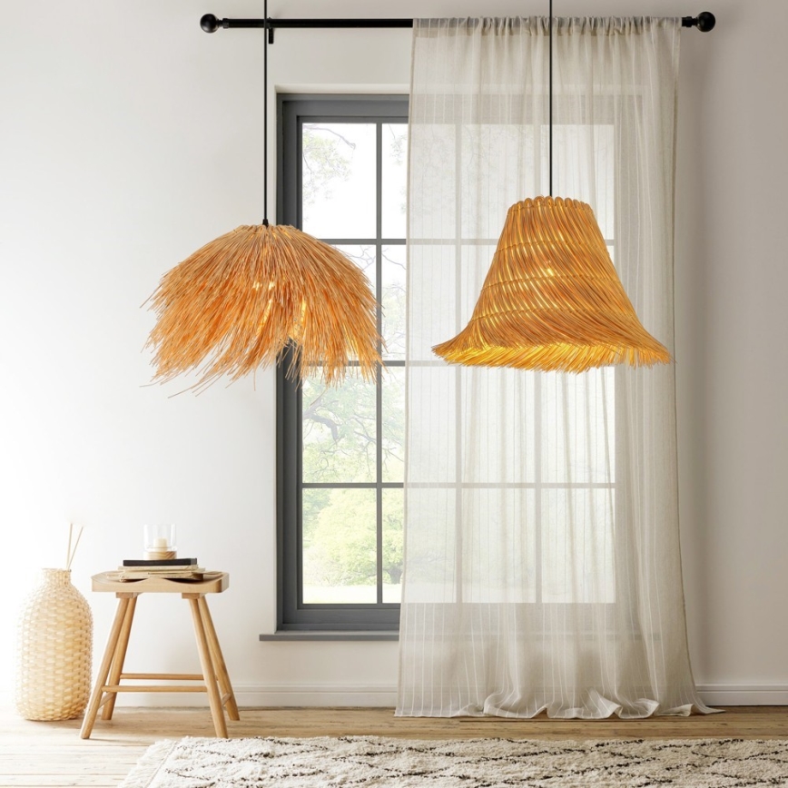 Luster na sajli NATURALEZA 1xE27/40W/230V pr. 55 cm ratan