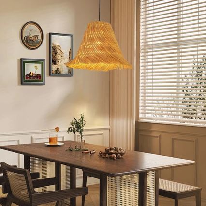 Luster na sajli NATURALEZA 1xE27/40W/230V pr. 45 cm ratan