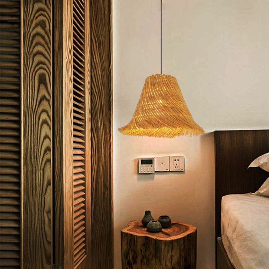 Luster na sajli NATURALEZA 1xE27/40W/230V pr. 45 cm ratan