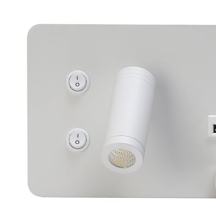 Immax 08285L - LED Zidna reflektorska lampa sa policom, USB portom i bežičnim punjenjem Be PREPARE LED/3W/230V + LED/3W bela