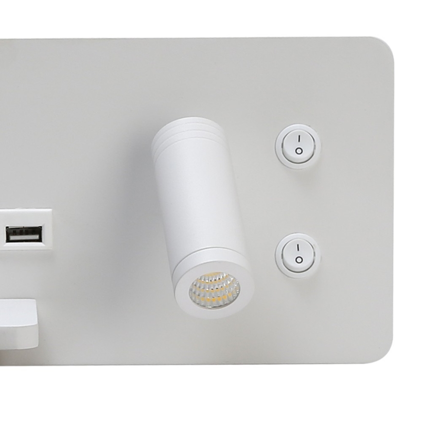 Immax 08286L - LED Zidna reflektorska lampa sa policom, USB portom i bežičnim punjenjem Be PREPARE LED/3W/230V + LED/3W bela